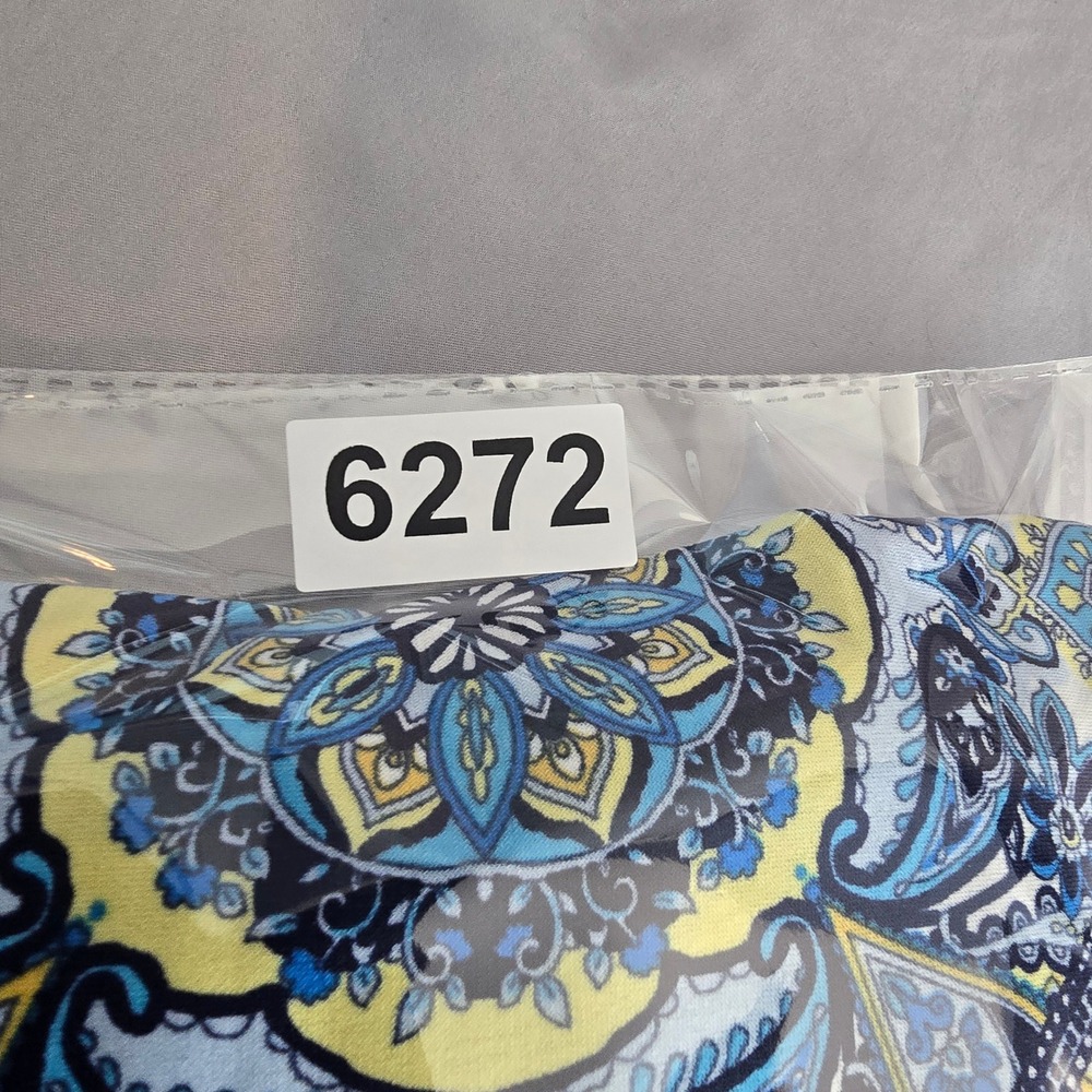 London Times Blue Medallion Tile Print Sleeveless Maxi Dress Size 8 Empire Waist - Picture 10 of 10